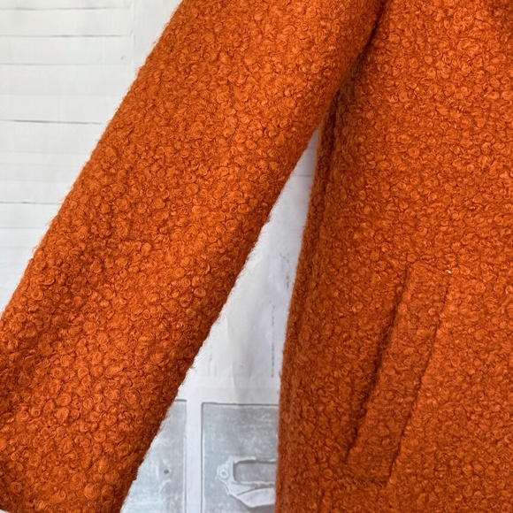 Gianni Feraud Femme Womens Orange Collared Pea Coat Double Breasted Jacket 6 US - Picture 3 of 14